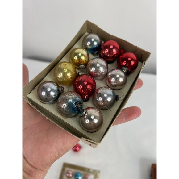 VTG Mini Glass Christmas Ornaments Set Of 25 MCM Tabletop Tree Ball Japan - Picture 3 of 4